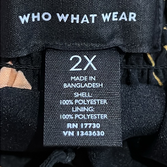 NWT Women's Who What Wear Wide Belt Bow Tie Skirt Hand Drawn Floral size 2X - Picture 5 of 7